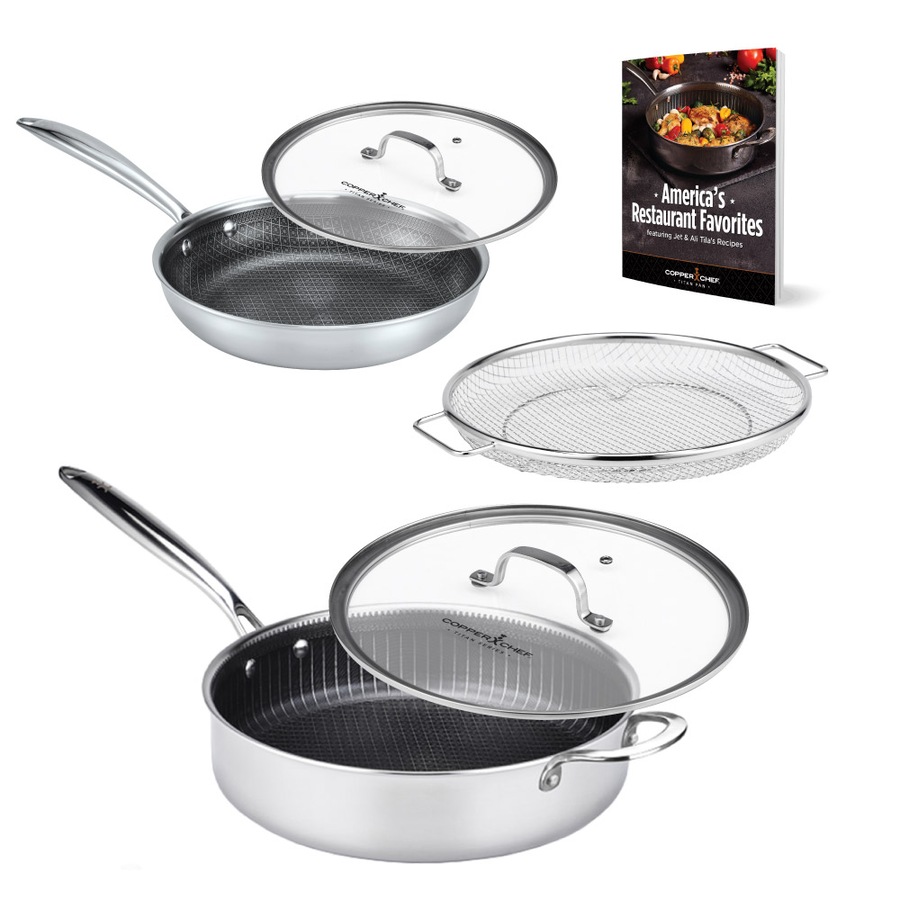 Copper Chef Titan 5-Piece Pan Stainless Steel Set with Super Non-Stick Coating