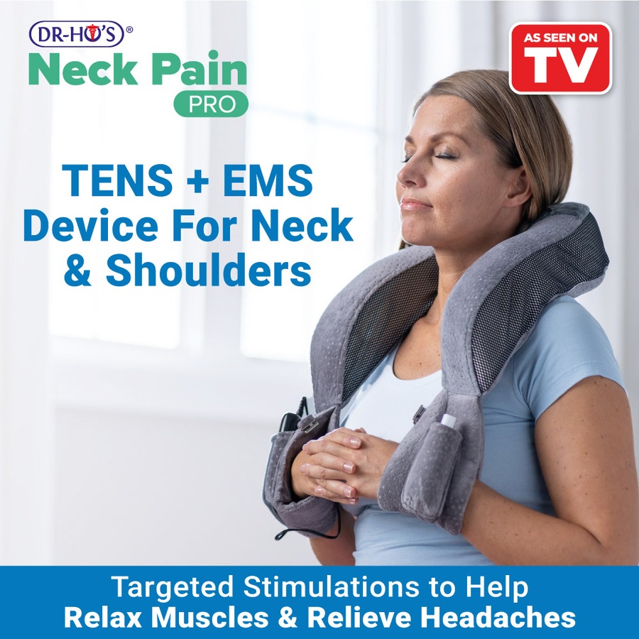 Dr Ho's Neck Pain Pro TENS + EMS Deep Tissue Massage Device For Neck and Shoulders, Relax and Loosen Tight Muscles