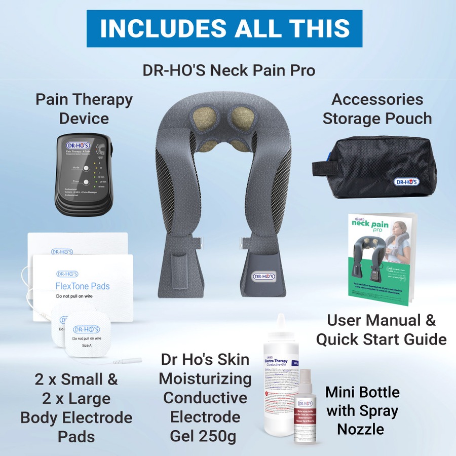 Dr Ho's Neck Pain Pro TENS + EMS Deep Tissue Massage Device For Neck and Shoulders, Relax and Loosen Tight Muscles