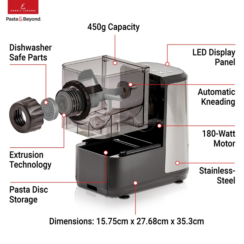 Buy Emeril Pasta and Beyond Deluxe Includes Juicer and Frozen Dessert Attachment Automatic