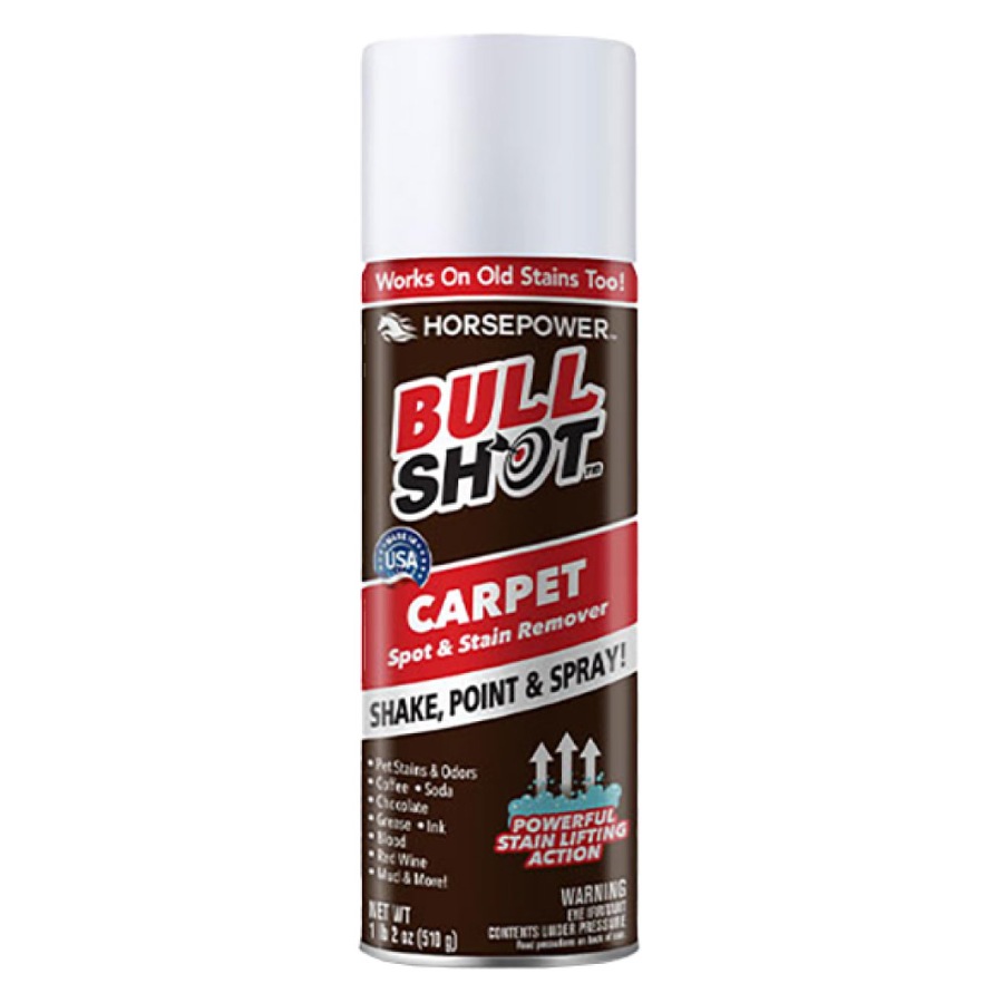 Horsepower Bull Shot Powerful Carpet and Upholstery Spot and Stain Remover, Stain-Lifting Foam-Action, Pet Stains & Odors, Coffee, Wine, Grease