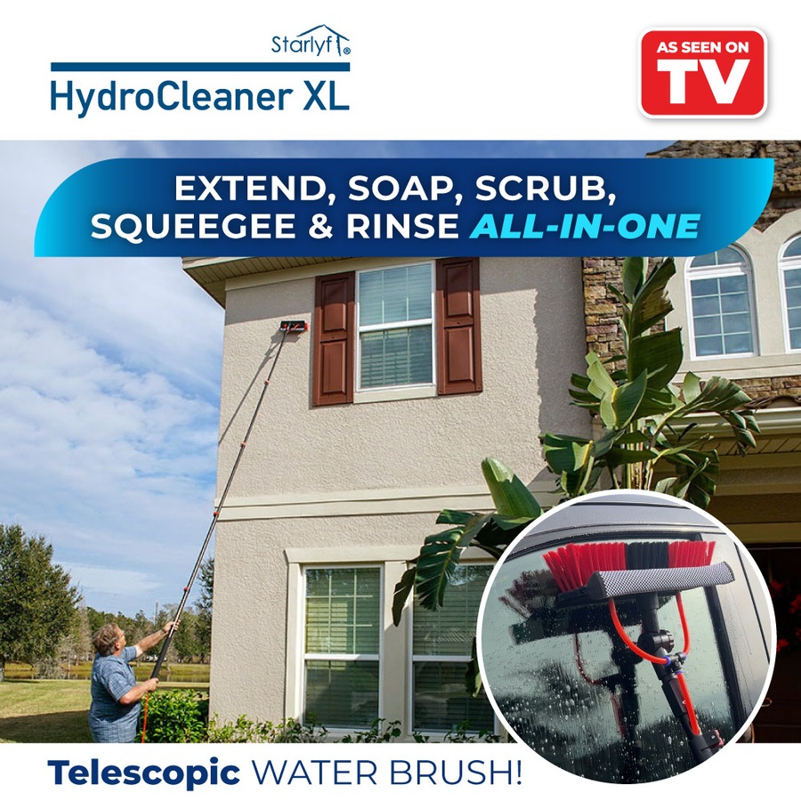 HydroCleaner XL 4m - Ultra-Long Telescopic Water Brush For Cleaning of Homes and Cars