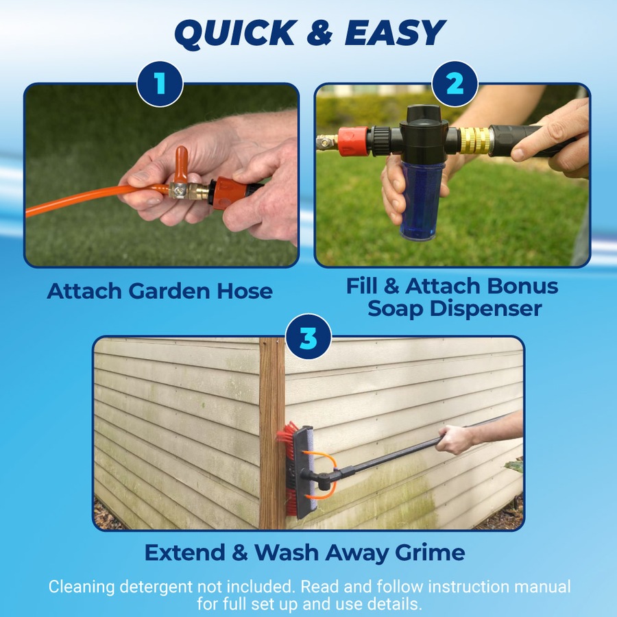 HydroCleaner XL 4m - Ultra-Long Telescopic Water Brush For Cleaning of Homes and Cars