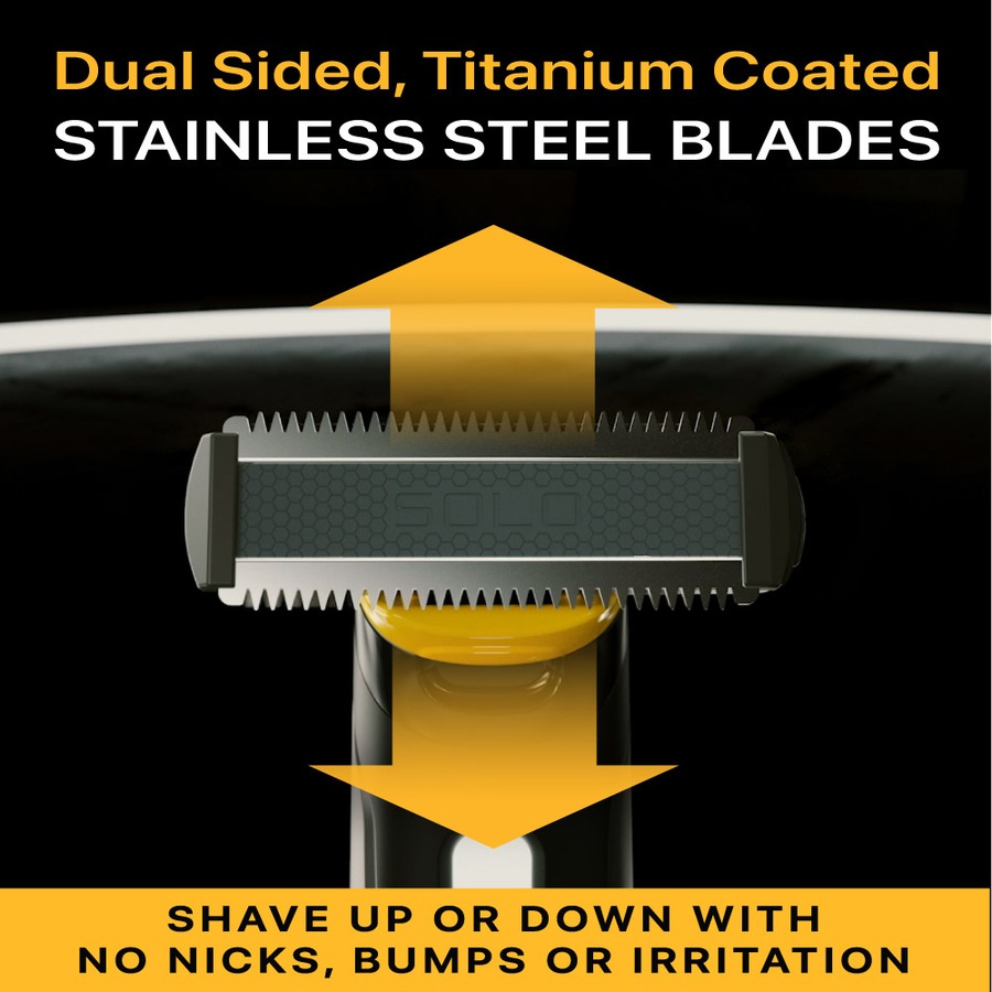 MicroTouch Solo Titanium Rechargeable Razor that Trims, Edges, Shaves & Grooms