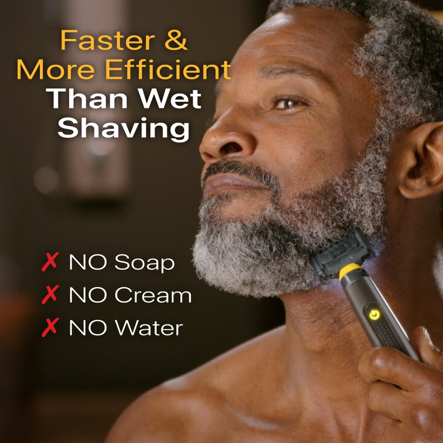 MicroTouch Solo Titanium Rechargeable Razor that Trims, Edges, Shaves & Grooms