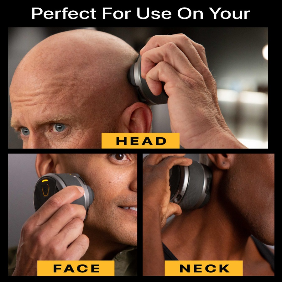 Microtouch Titanium Electric Head Shaver - Rechargeable Head and Face Shaver for Men, Cordless Razor, Hypoallergenic Wet/Dry Shaving, Precision Head Trimmer