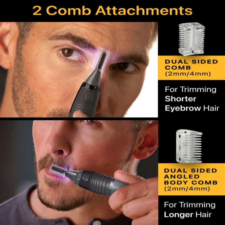 MicroTouch Titanium Max - 2 Pack + Includes 2 Comb Attachments - Trim, Shape And Remove Hair With Micro Precision For A Perfect Groom