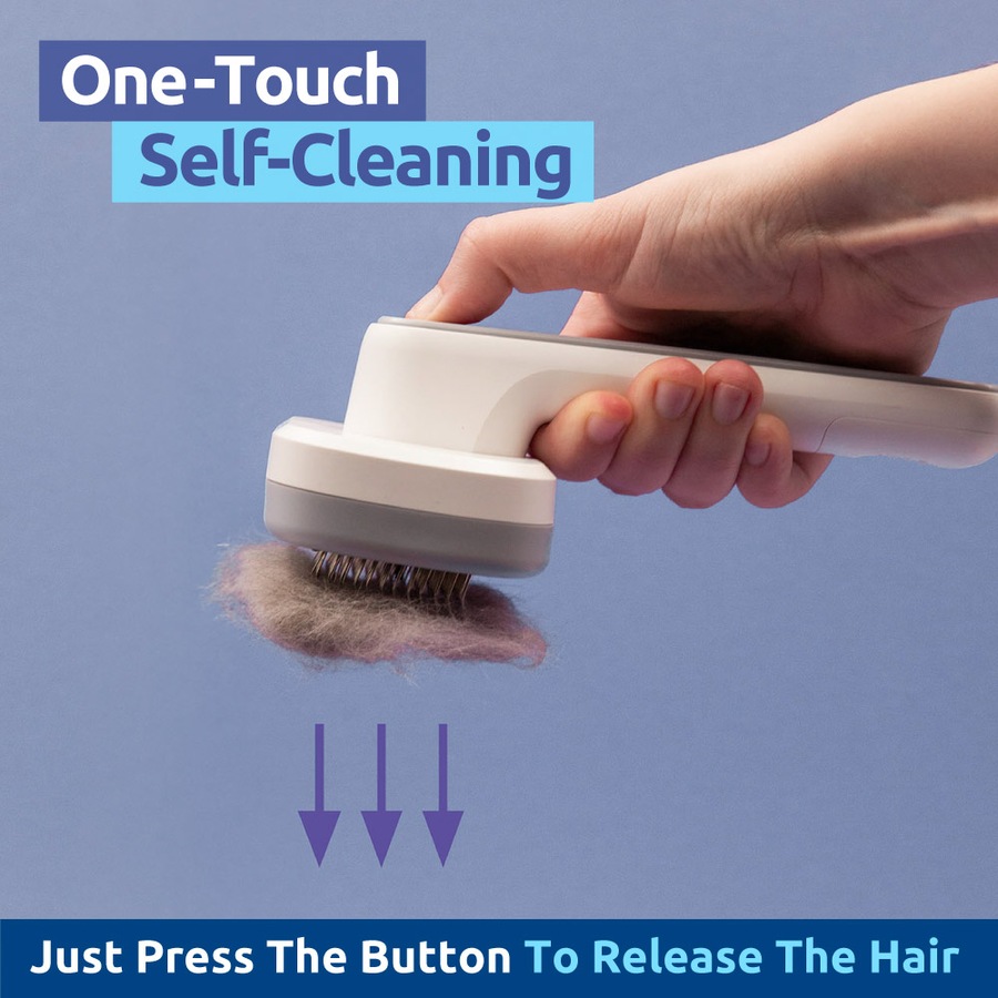 PiddiPet Electric Ion Powered Pet Grooming Brush for Dogs and Cats, Removes Knots, Detangles, Soft Bristles