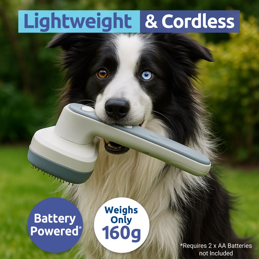 PiddiPet Electric Ion Powered Pet Grooming Brush for Dogs and Cats, Removes Knots, Detangles, Soft Bristles