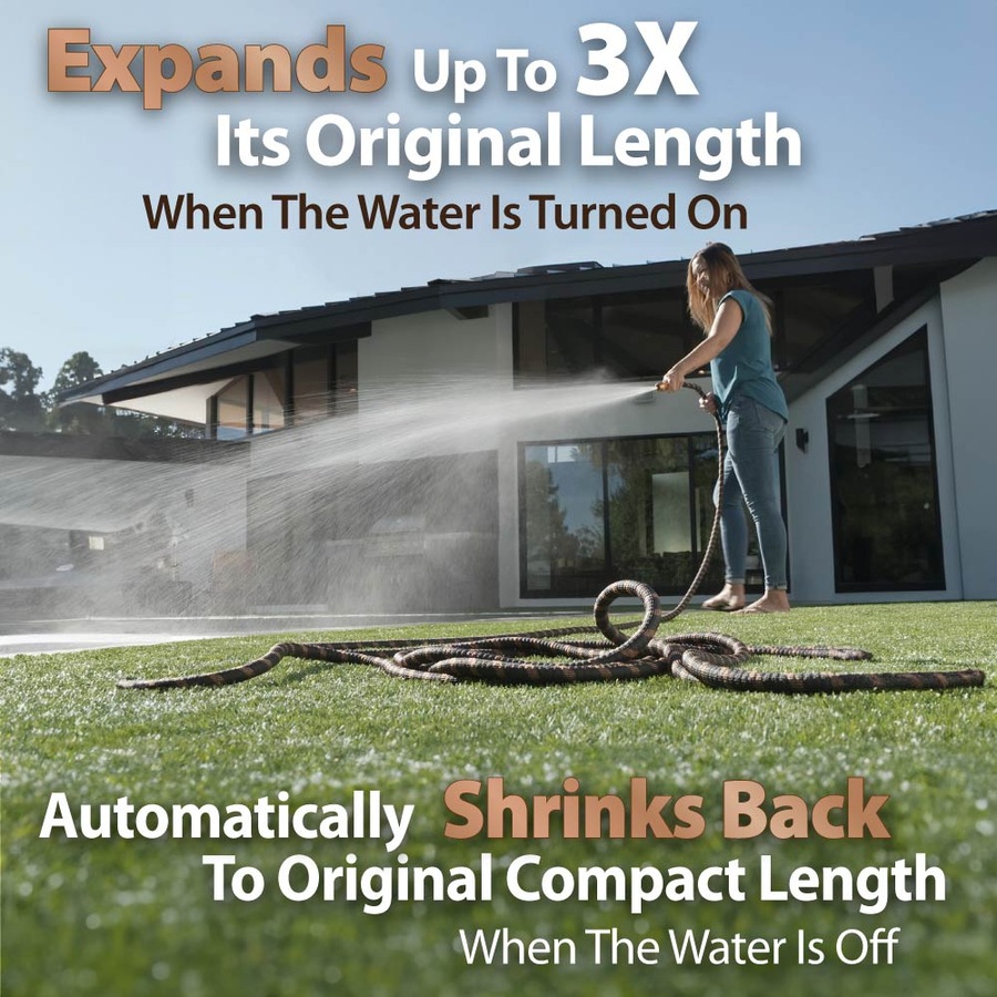 Pocket Hose Copper Bullet 7.5m - Premium Expanding Outdoor Garden Hose With Turbo Nozzle - Kink-Free, Tear Resistant, Lightweight, Durable, Copper Infused and Lead Free