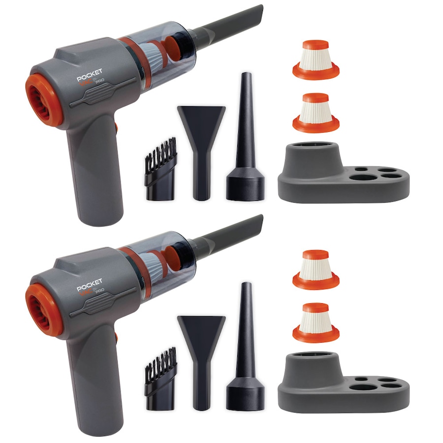 Pocket Vac Pro 2 Pack 2-in-1 Powerful Cordless Handheld Vacuum and Blower with Charging Station