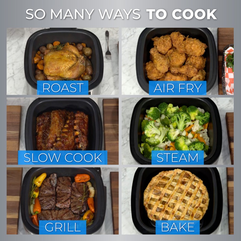 Buy PowerXL Grill Air Fryer 5.6L Capacity 12In1 MultiCooker that