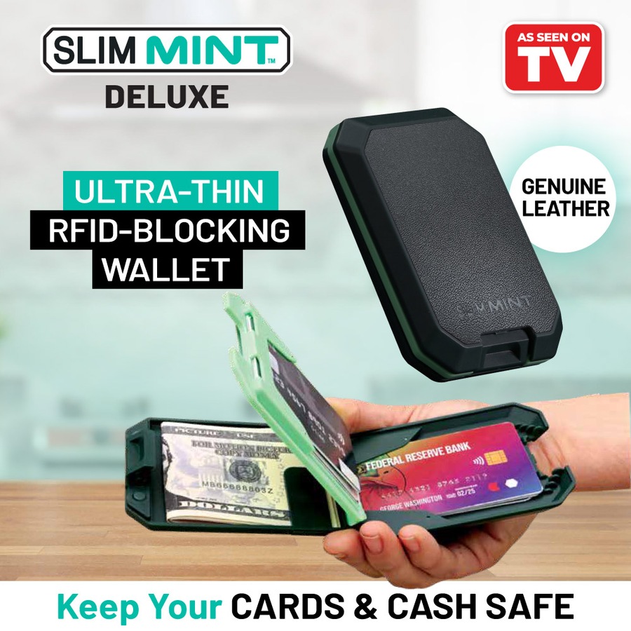Slim Mint Deluxe Leather Addition Ultra-Thin, RFID-Blocking Wallet