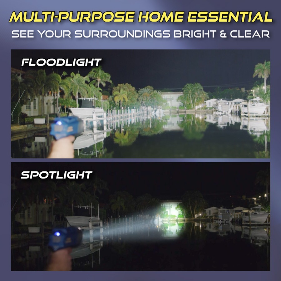 Star Patrol Platinum With Built-In Power Bank Mega-Bright Rechargeable Spotlight 10 Modes, Turbo Boost Up to 100%, Built-in Kickstand