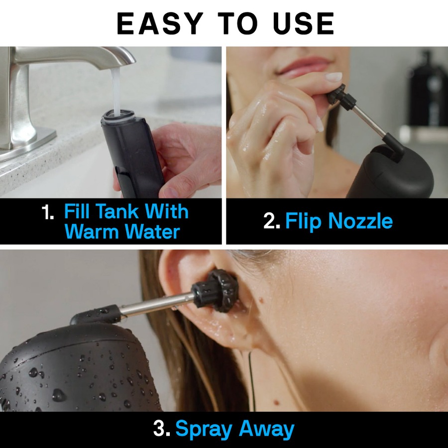 WUSH By BlackWolf - Water Powered Ear Cleaner and Earwax Remover, Rechargeable, Safe & Effective