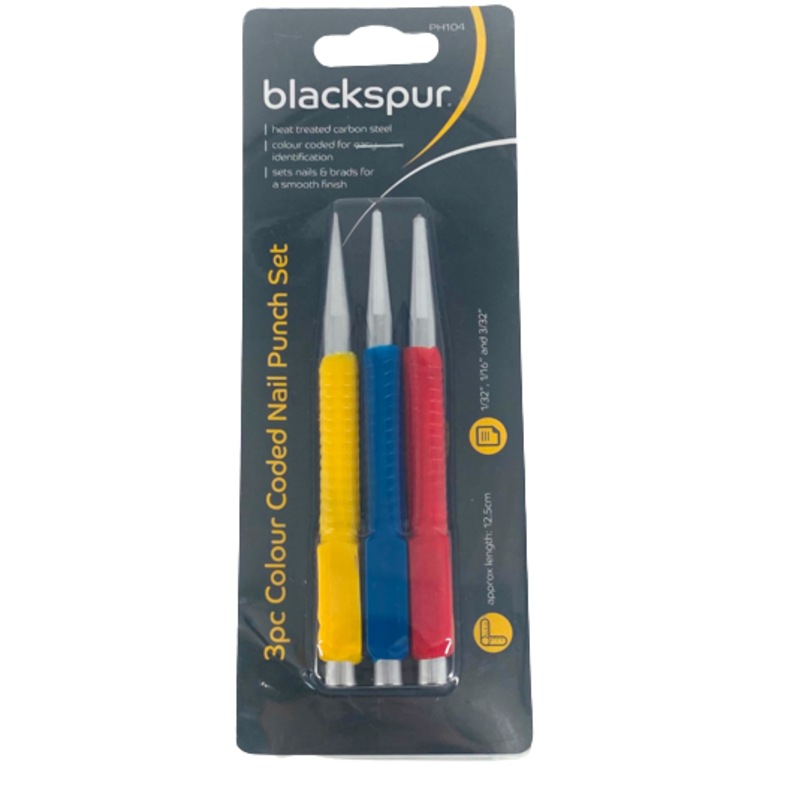 Buy Colour Coded Nail Punch 3 Pieces MyDeal