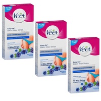 3x Veet Bikini Wax 16 Strips EXP 30/08/2025
