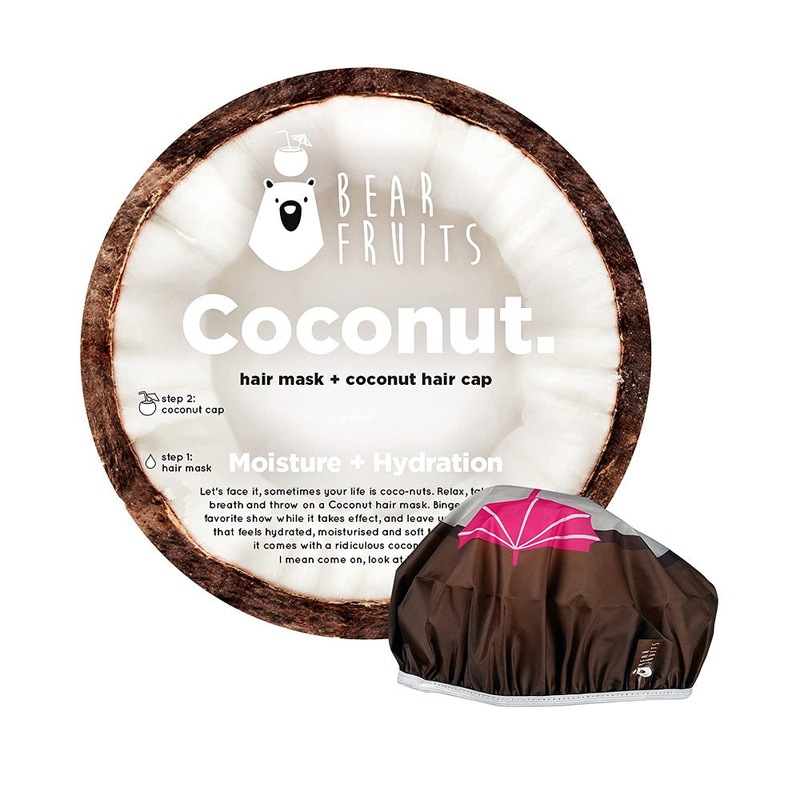 Buy Bear Fruits Hair Mask + Cap Coconut Moisture Hydration 20ml MyDeal