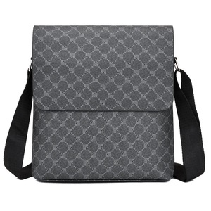 OSKA Men's Casual PU Leather Shoulder Bag - Gray