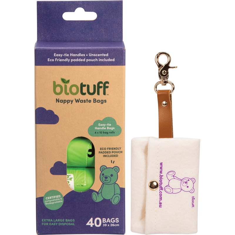 Buy Biotuff Nappy Waste Bags & Dispenser 4 x 10 Bag Rolls MyDeal
