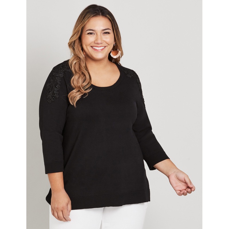 Buy BeMe - Plus Size - Womens Jumper - Regular Winter Sweater Black ...