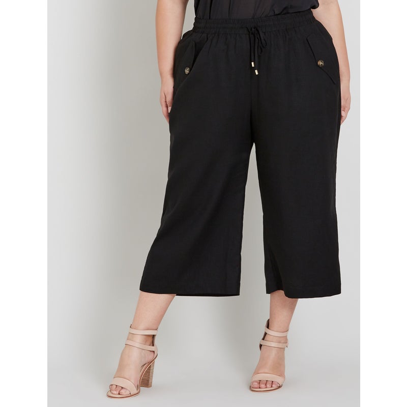 Buy BeMe - Plus Size - Womens Pants - Linen Wide Leg Crop Pant - MyDeal