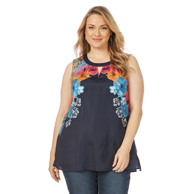 Buy BeMe - Plus Size - Womens Summer Tops - Blue Camisole / Cami ...