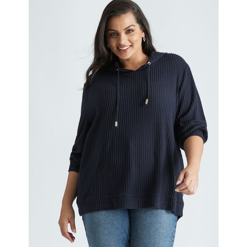 Buy BeMe - Plus Size - Womens Tops - Long Sleeve Hooded Top - MyDeal