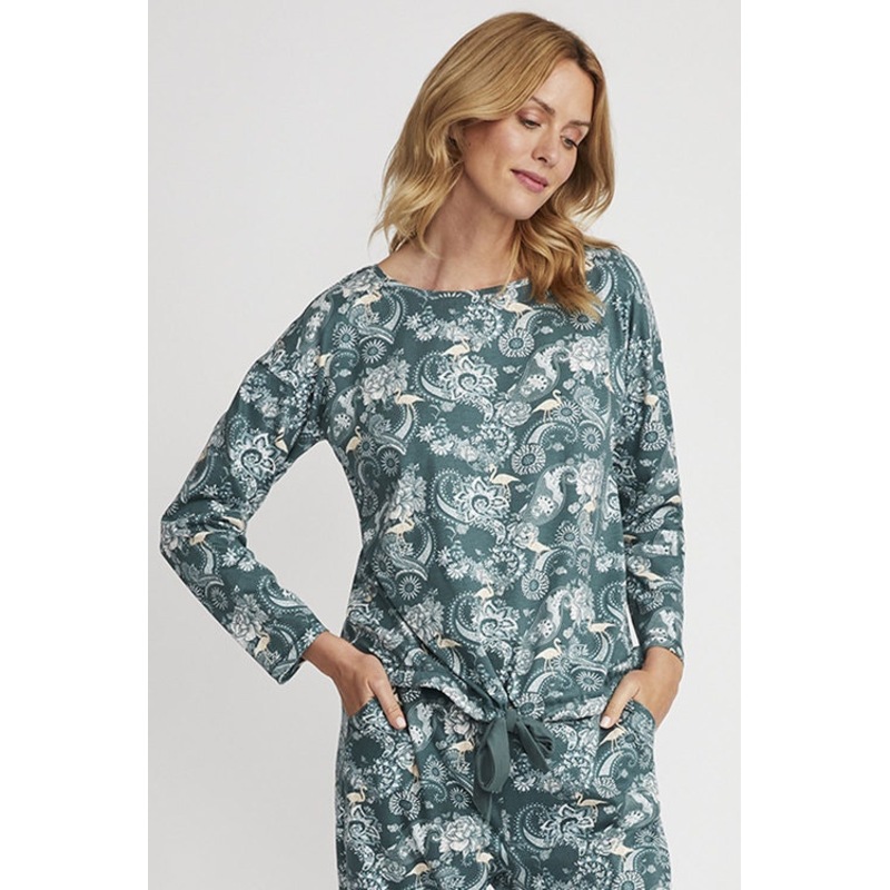 Buy Mia Lucce Womens Summer Pyjamas Pink Pajama Top Paisley PJs Plush Sleepwear Flamingo