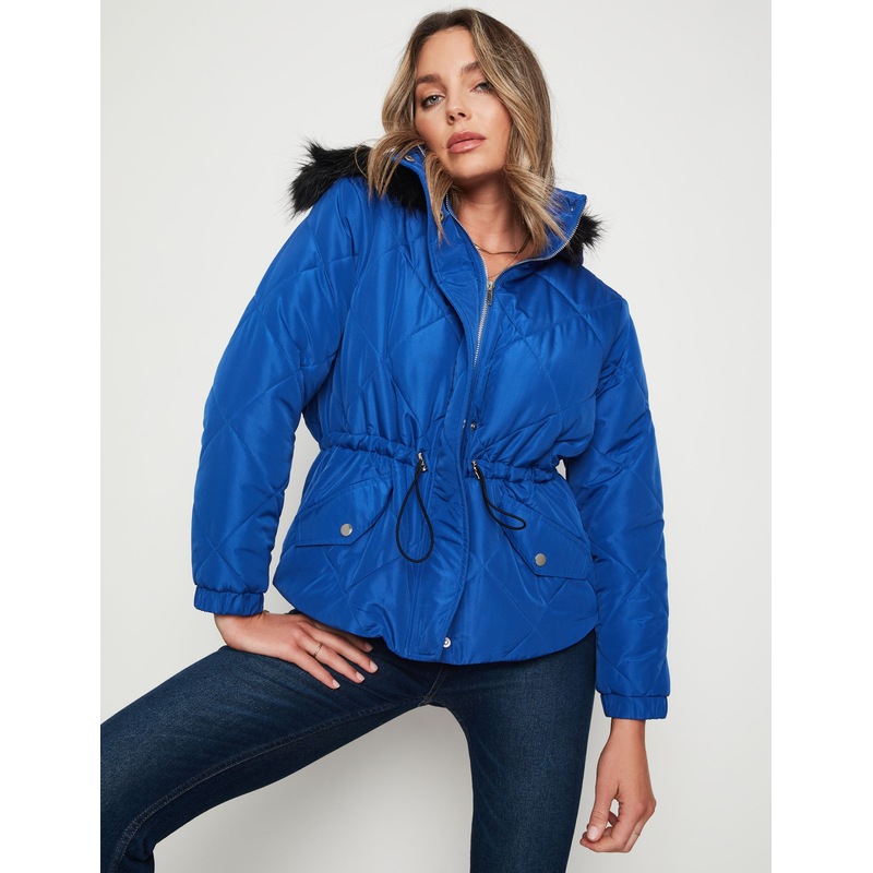 Buy ROCKMANS Womens Jacket Long Sleeve Detachable Fur Hooded