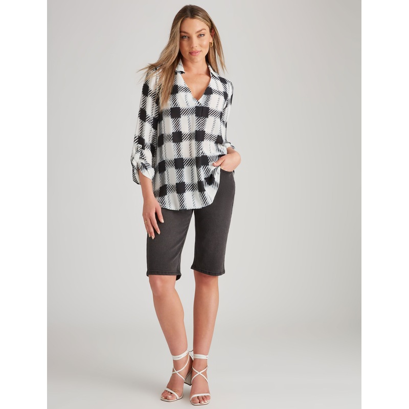 Buy ROCKMANS Womens Grey Shorts All Season Cotton Knee Length