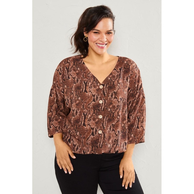 buy-sara-plus-size-womens-tops-batwing-button-through-top-mydeal