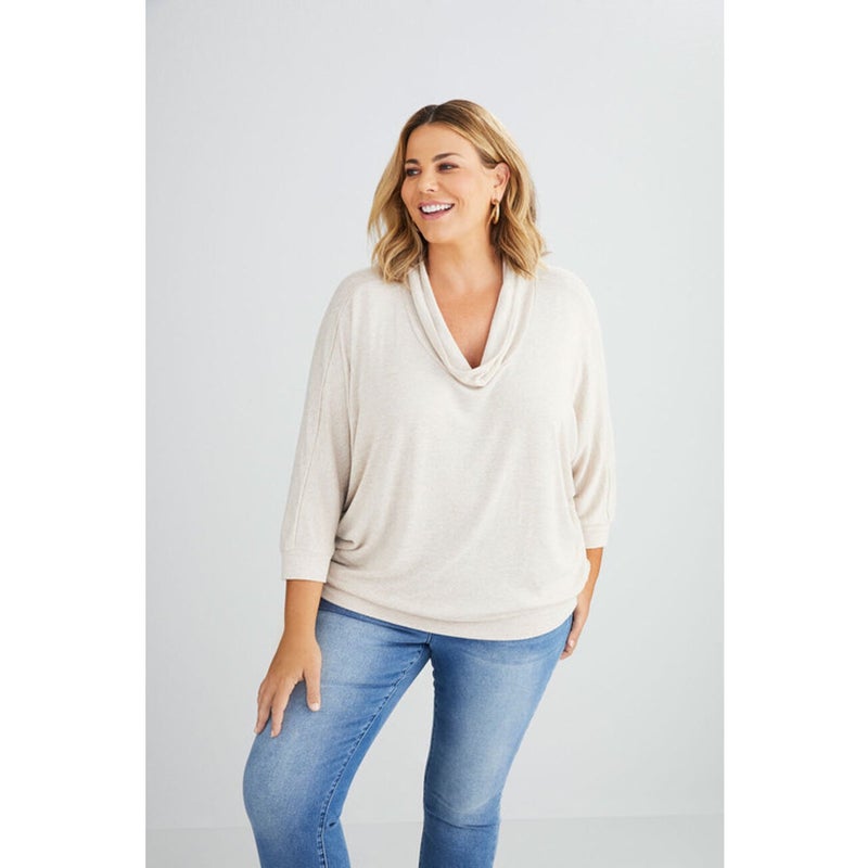 Buy SARA - Plus Size - Womens Tops - Cowl Neck Fluffy Knit Top - MyDeal