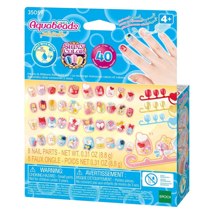 Aquabeads Nail Studio Refill Kit (Hearts and Ribbons)