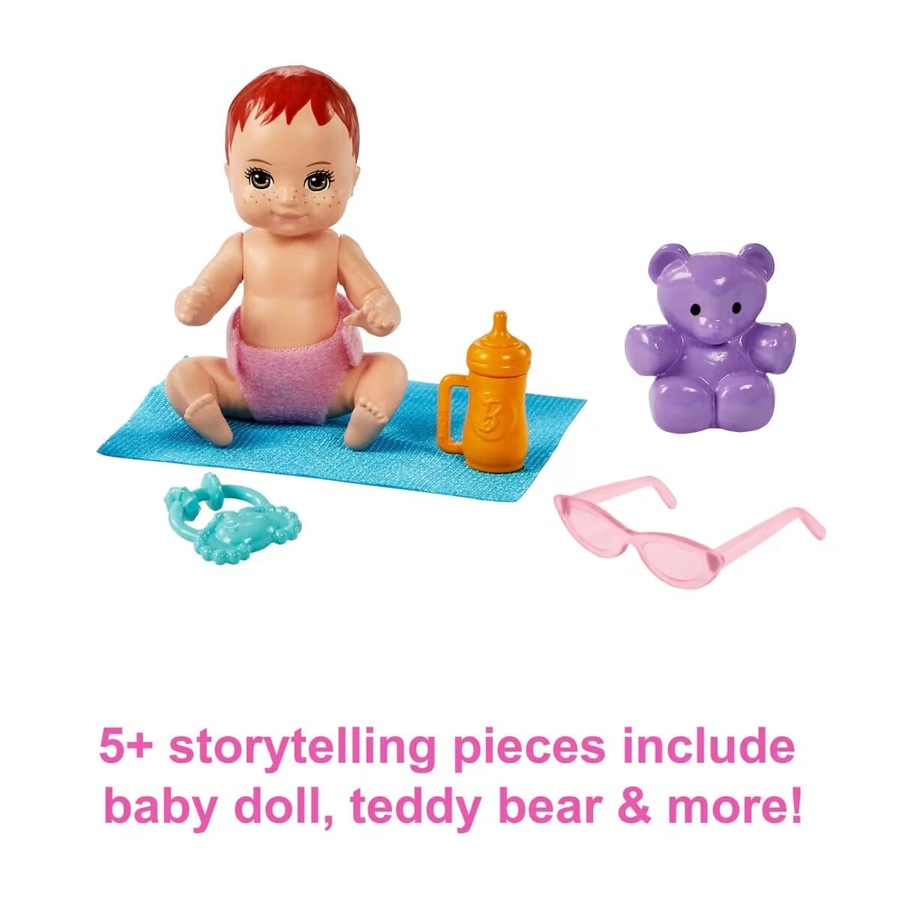 Barbie Family and Friends Skipper Babysitters Inc Brunette Doll Stroller Playset