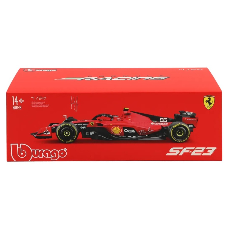 Bburago Formula Racing 2023 F1 Ferrari SF-23 #55 Carlos Sainz 1:24 Scale Diecast Vehicle