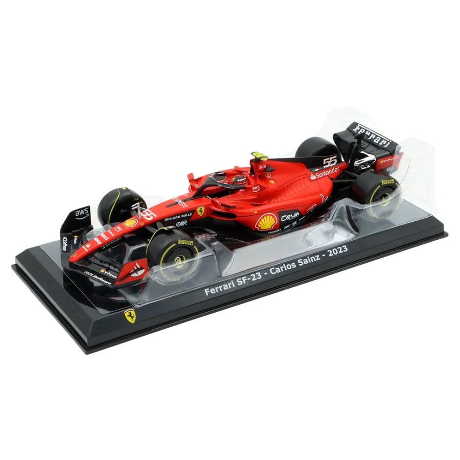 Bburago Formula Racing 2023 F1 Ferrari SF-23 #55 Carlos Sainz 1:24 Scale Diecast Vehicle