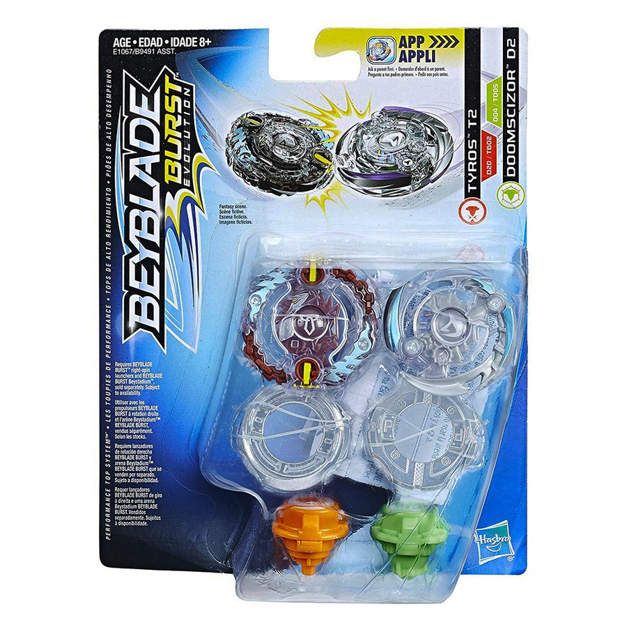 Buy Beyblade Burst Evolution Tyros T2 and Doomscizor D2 Dual Pack ...