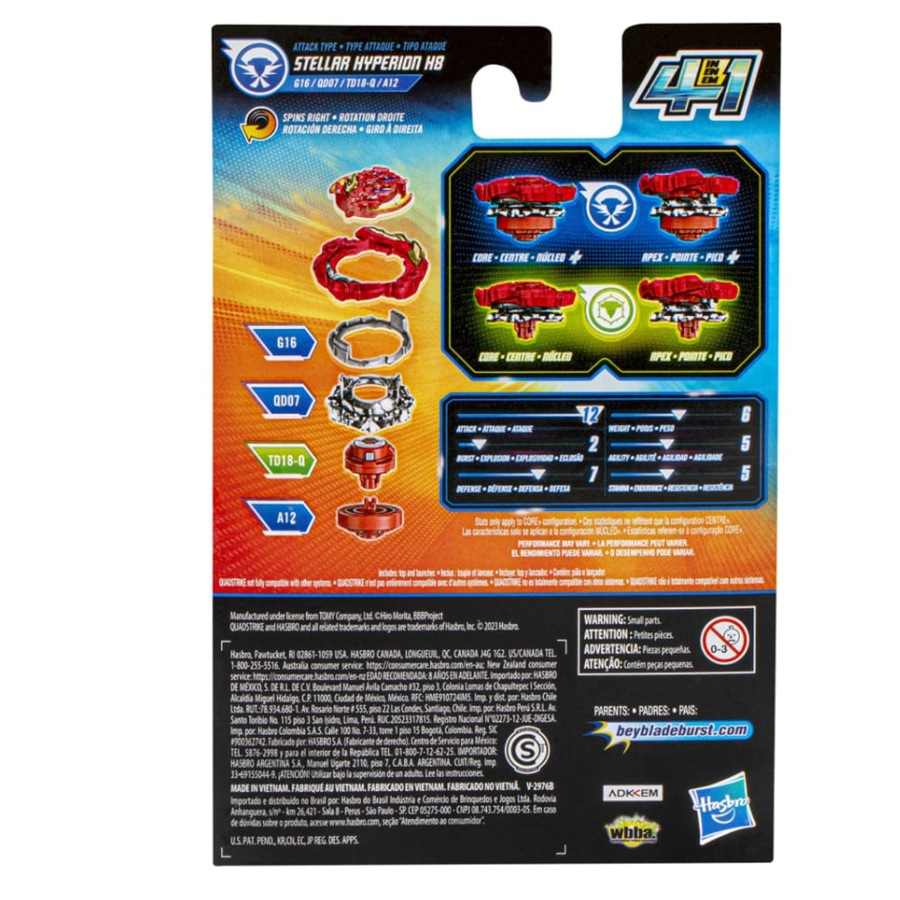 Beyblade Burst QuadStrike Stellar Hyperion H8 Starter Pack