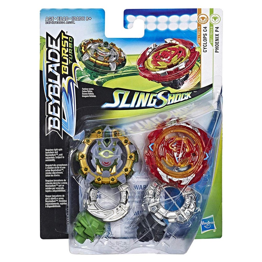 Beyblade Burst Turbo Sling Shock Cyclops C4 and Phoenix P4