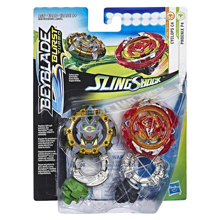 Beyblade Burst Turbo Sling Shock Cyclops C4 and Phoenix P4