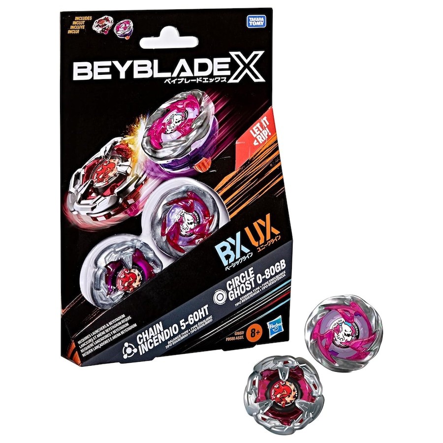 Beyblade X Chain Incendio 5-60HT and Circle Ghost 0-80GB Dual Pack Set