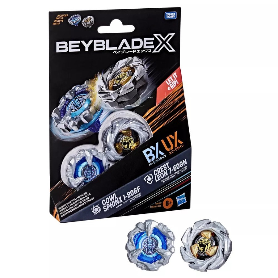 Beyblade X Cowl Sphinx 1-80GF and Crest Leon 7-60GN Dual Pack