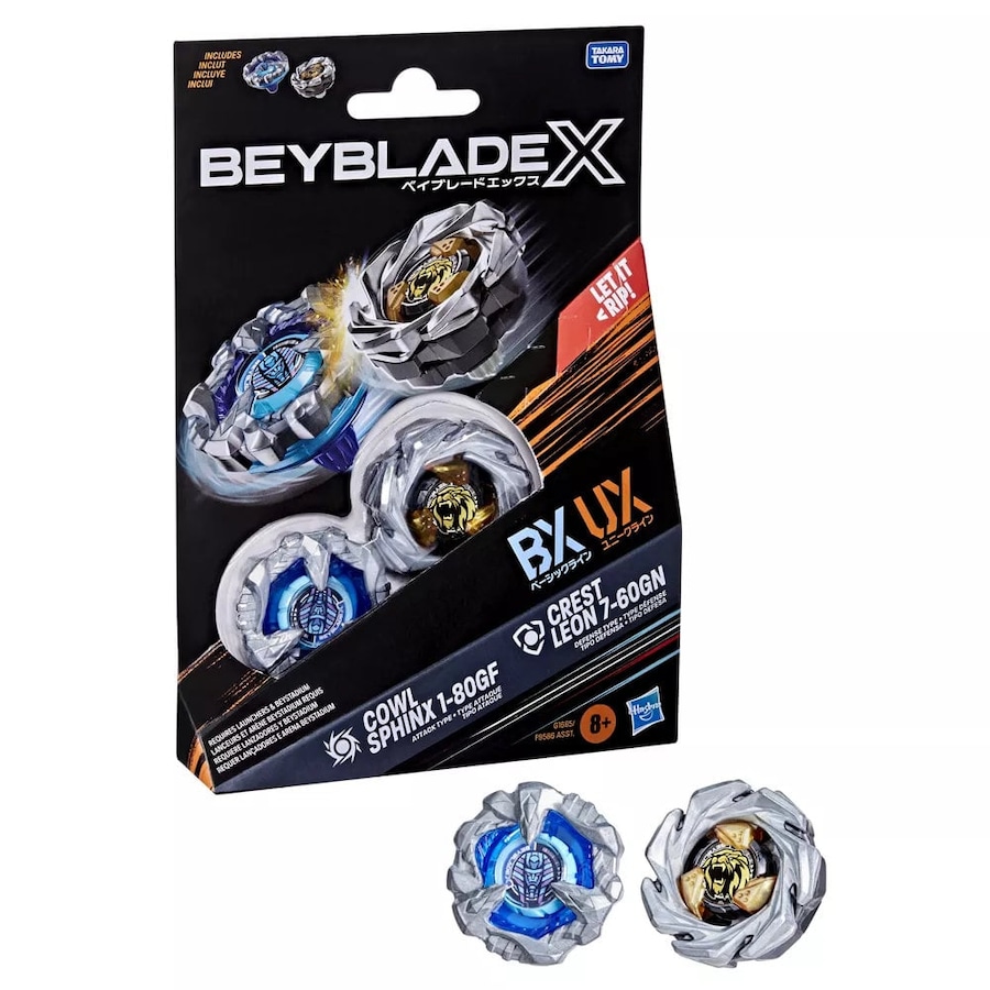 Beyblade X Cowl Sphinx 1-80GF and Crest Leon 7-60GN Dual Pack