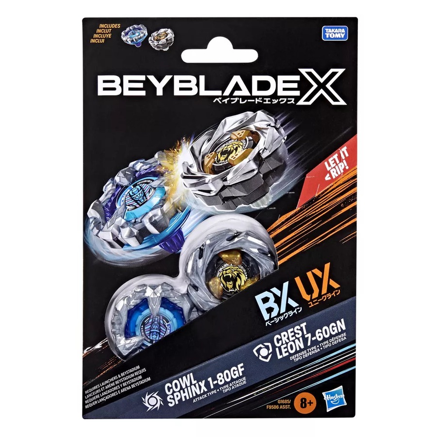 Beyblade X Cowl Sphinx 1-80GF and Crest Leon 7-60GN Dual Pack