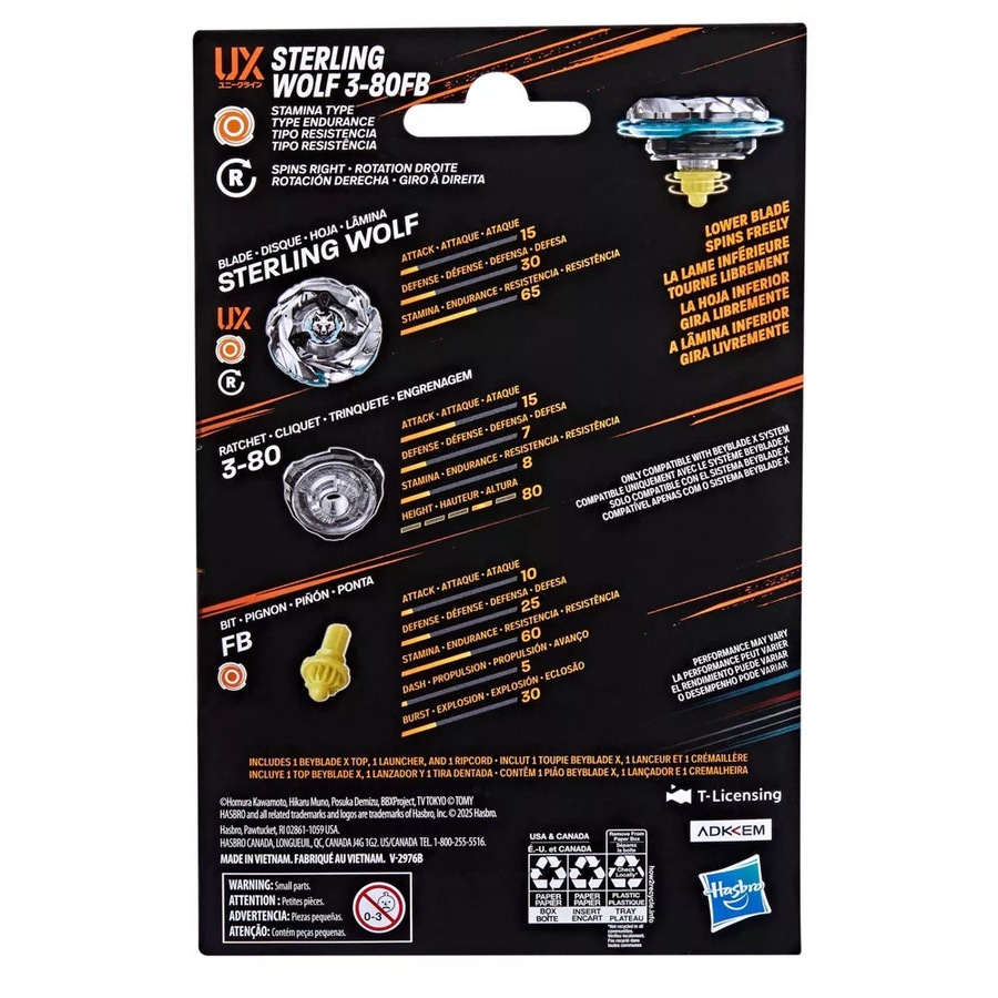 Beyblade X Sterling Wolf 3-80FB UX Starter Pack