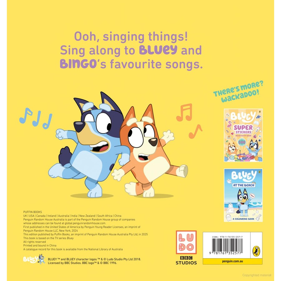Bluey Bluey and Bingo's Book of Singy Things