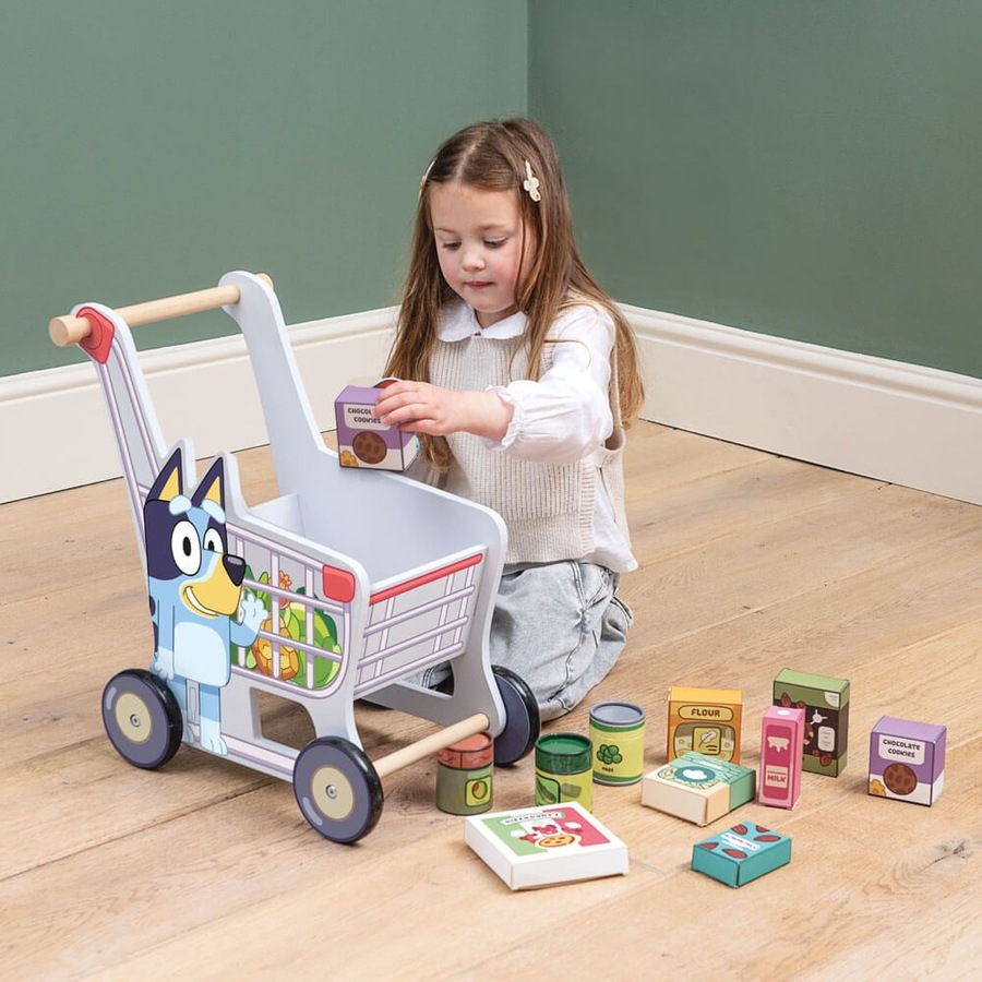 Bluey Wooden Shopping Trolley Playset