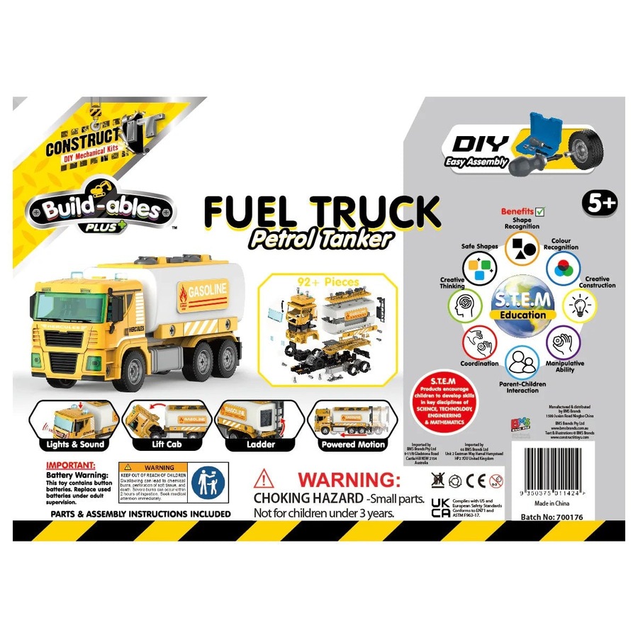 Buy Construct It DIY Mechanical Kit Build-ables Plus Fuel Truck Petrol ...