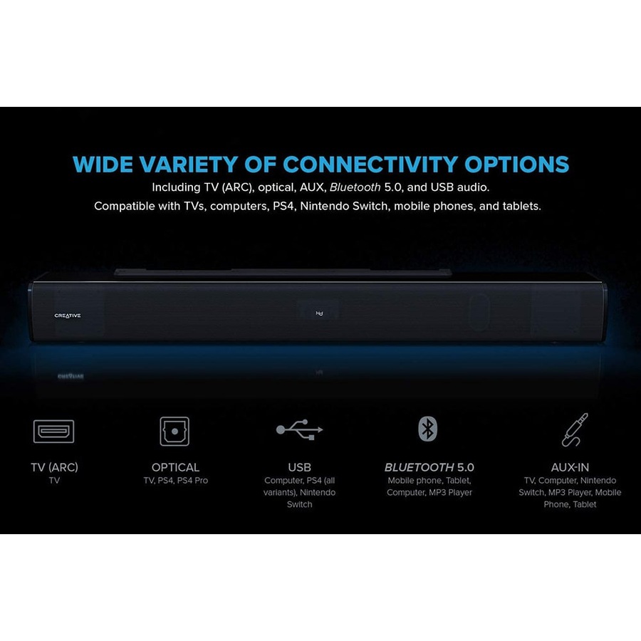 Creative Labs Creative Stage V2 2.1 Soundbar and Subwoofer (Black)